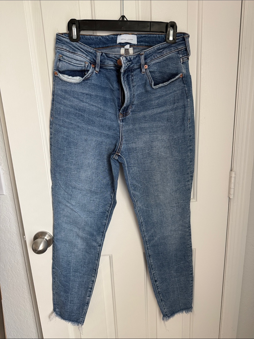 Dear John Medium Blue High-Rise Cropped Jeans